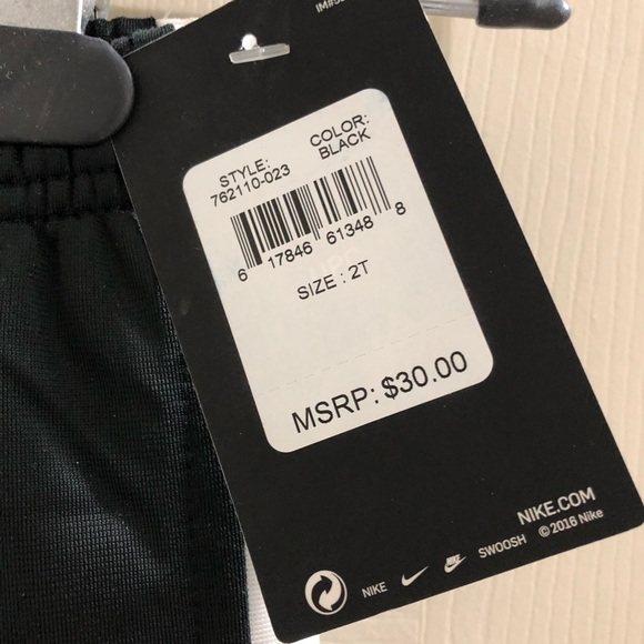 Boys Black & White Stripe Nike Pants. NWT size 2T - Picture 4 of 8